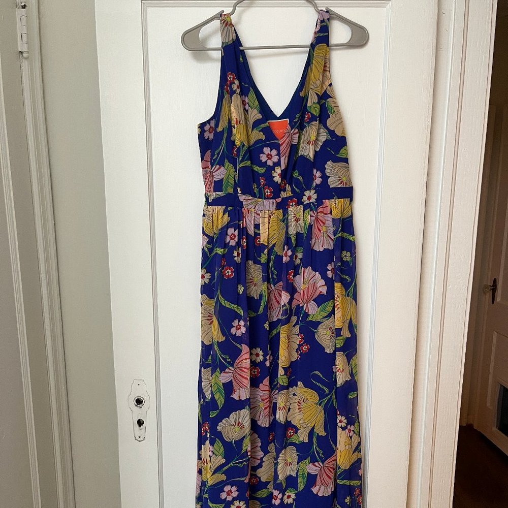 ModCloth Sapphire Floral Muster the Length Maxi Dress - L